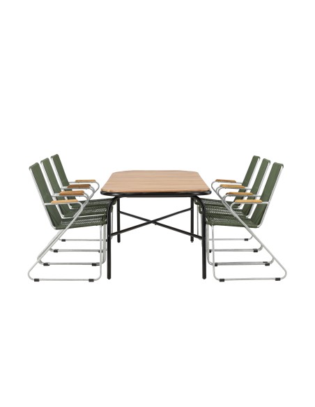 Matgrupp Holmbeck med Bois matstolar, 200 × 90 cm