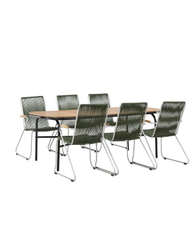 Matgrupp Holmbeck med Bois matstolar, 200 × 90 cm