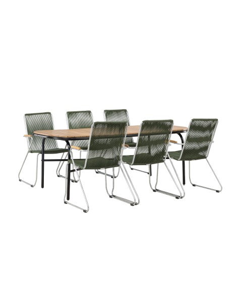 Matgrupp Holmbeck med Bois matstolar, 200 × 90 cm