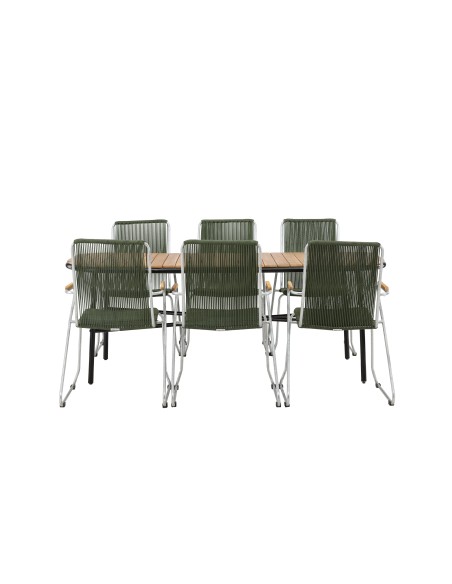 Matgrupp Holmbeck med Bois matstolar, 200 × 90 cm