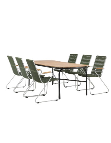 Matgrupp Holmbeck med Bois matstolar, 200 × 90 cm