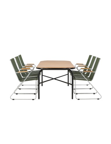 Matgrupp Holmbeck med Bois matstolar, 200 × 90 cm