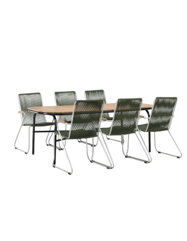 Matgrupp Holmbeck med Bois matstolar, 200 × 90 cm