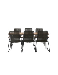 Matgrupp Holmbeck med Bois matstolar, 200 × 90 cm