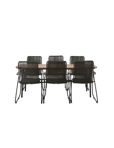 Matgrupp Holmbeck med Bois matstolar, 200 × 90 cm