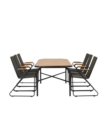 Matgrupp Holmbeck med Bois matstolar, 200 × 90 cm