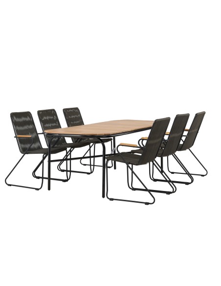 Matgrupp Holmbeck med Bois matstolar, 200 × 90 cm