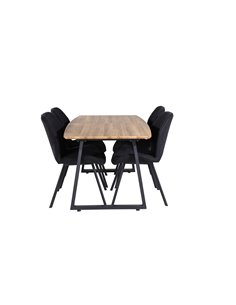 Matgrupp Inca med Gemma matstolar, 160 × 85 cm