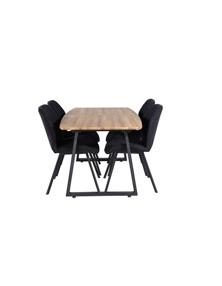 Matgrupp Inca med Gemma matstolar, 160 × 85 cm