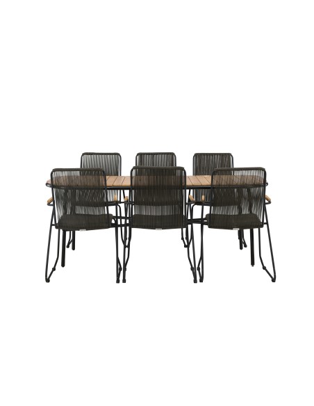 Matgrupp Holmbeck med Bois matstolar, 200 × 90 cm