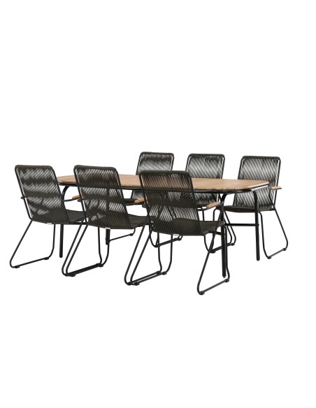 Matgrupp Holmbeck med Bois matstolar, 200 × 90 cm