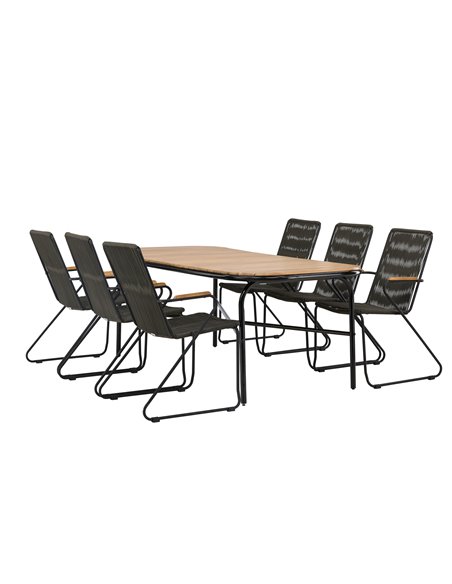 Matgrupp Holmbeck med Bois matstolar, 200 × 90 cm