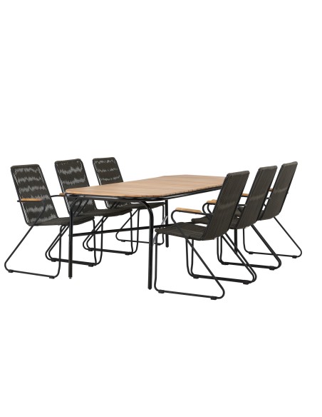 Matgrupp Holmbeck med Bois matstolar, 200 × 90 cm