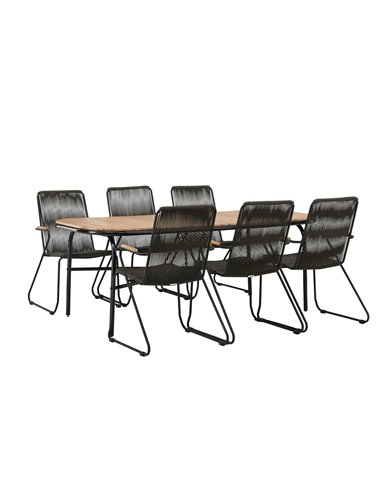 Matgrupp Holmbeck med Bois matstolar, 200 × 90 cm
