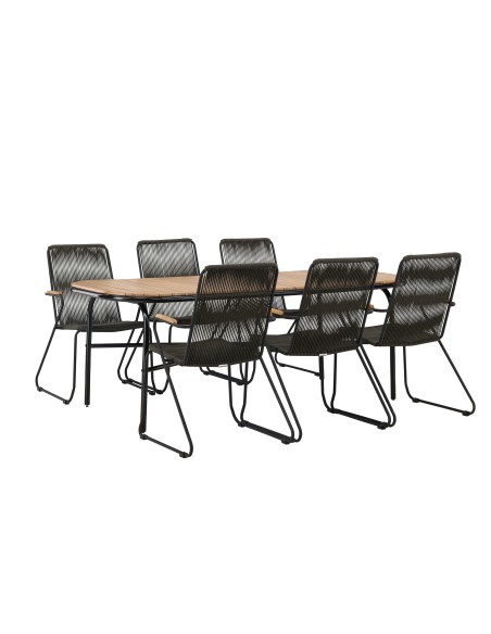 Matgrupp Holmbeck med Bois matstolar, 200 × 90 cm