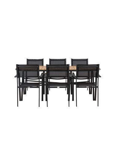 Matgrupp Holmbeck med Copacabana matstolar, 200 × 90 cm