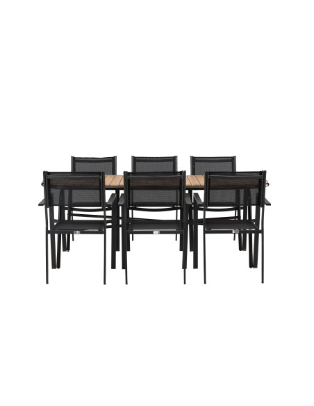 Matgrupp Holmbeck med Copacabana matstolar, 200 × 90 cm