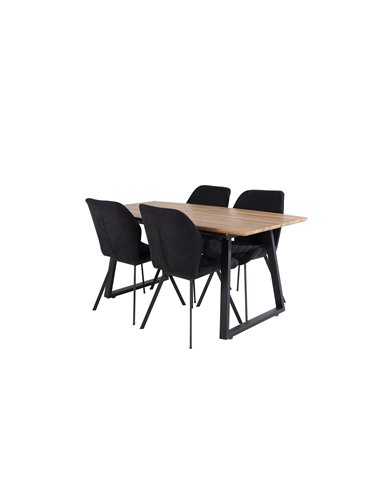 Matgrupp Inca med Gemma matstolar, 160 × 85 cm