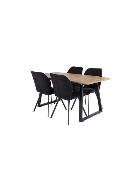 Matgrupp Inca med Gemma matstolar, 160 × 85 cm