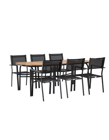 Matgrupp Holmbeck med Copacabana matstolar, 200 × 90 cm