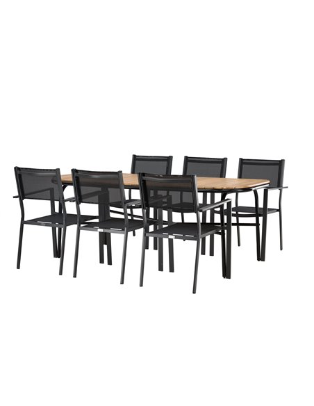 Matgrupp Holmbeck med Copacabana matstolar, 200 × 90 cm