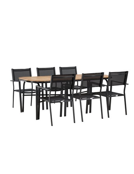 Matgrupp Holmbeck med Copacabana matstolar, 200 × 90 cm