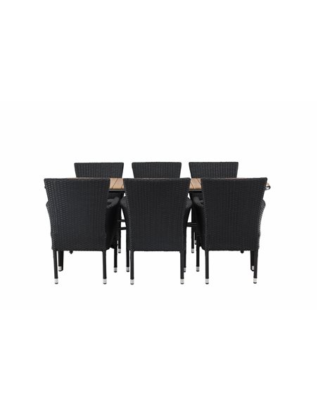 Matgrupp Holmbeck med Malina matstolar, 200 × 90 cm