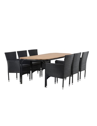 Matgrupp Holmbeck med Malina matstolar, 200 × 90 cm