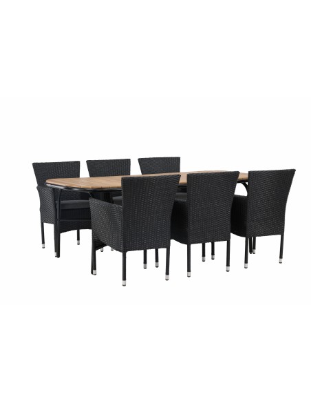 Matgrupp Holmbeck med Malina matstolar, 200 × 90 cm