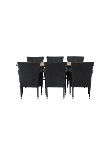 Matgrupp Holmbeck med Malina matstolar, 200 × 90 cm