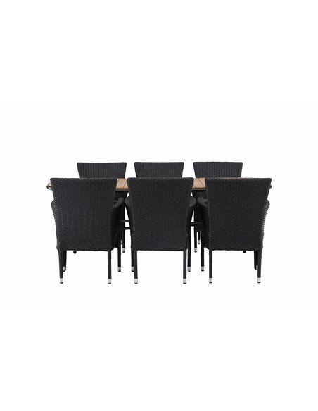 Matgrupp Holmbeck med Malina matstolar, 200 × 90 cm
