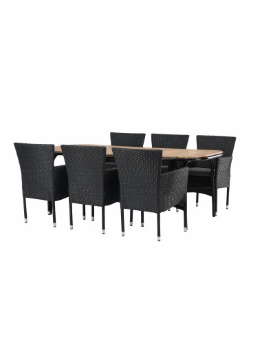 Matgrupp Holmbeck med Malina matstolar, 200 × 90 cm