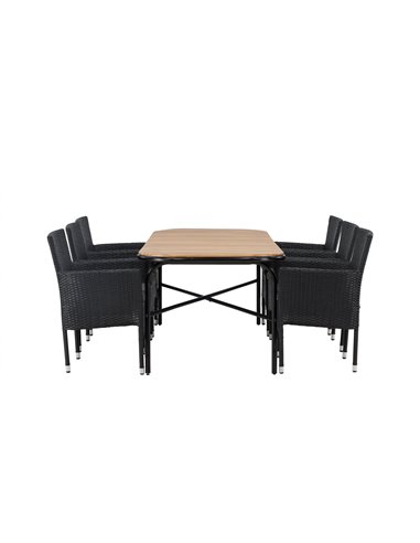 Matgrupp Holmbeck med Malina matstolar, 200 × 90 cm