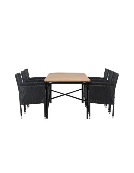 Matgrupp Holmbeck med Malina matstolar, 200 × 90 cm