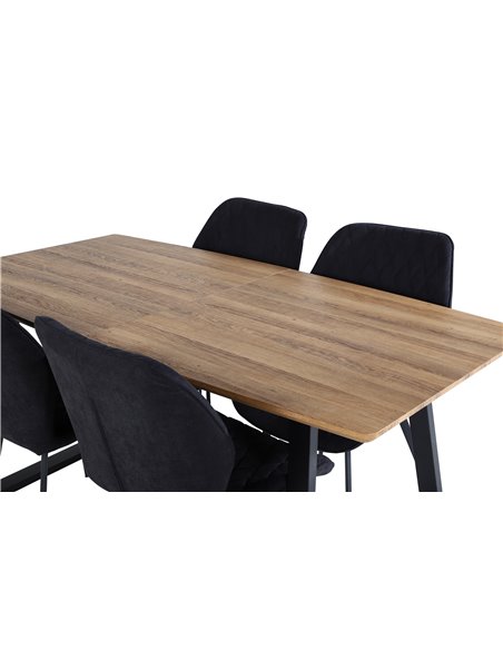 Matgrupp Inca med Gemma matstolar, 160 × 85 cm