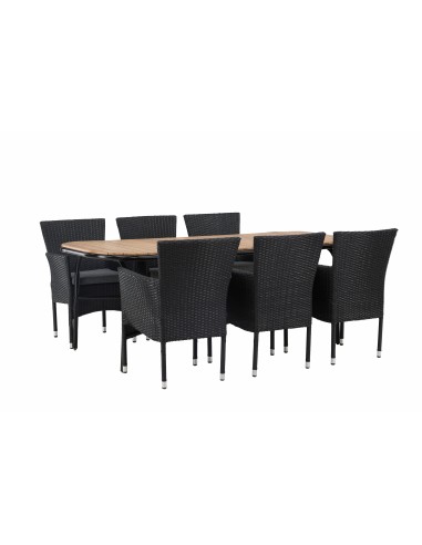 Matgrupp Holmbeck med Malina matstolar, 200 × 90 cm