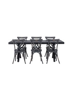 Matgrupp Garcia med Tablas matstolar, 200 × 100 cm
