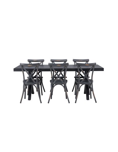 Matgrupp Garcia med Tablas matstolar, 200 × 100 cm
