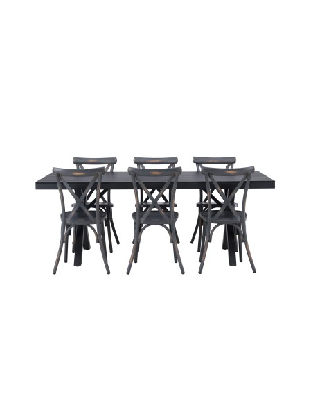 Matgrupp Garcia med Tablas matstolar, 200 × 100 cm
