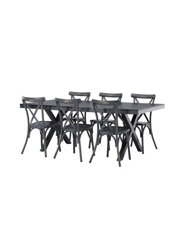 Matgrupp Garcia med Tablas matstolar, 200 × 100 cm