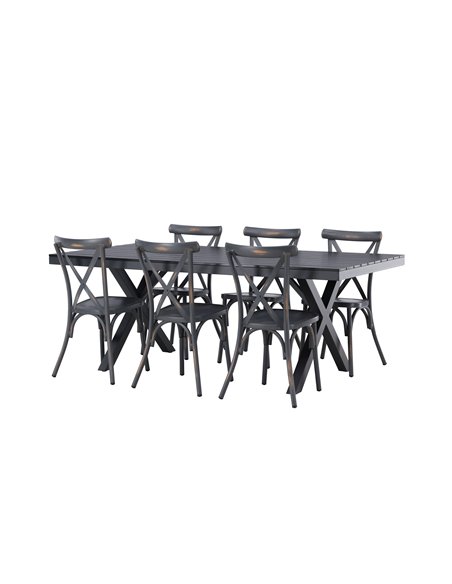 Matgrupp Garcia med Tablas matstolar, 200 × 100 cm