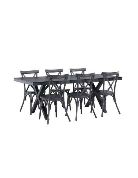Matgrupp Garcia med Tablas matstolar, 200 × 100 cm