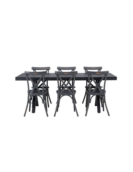 Matgrupp Garcia med Tablas matstolar, 200 × 100 cm