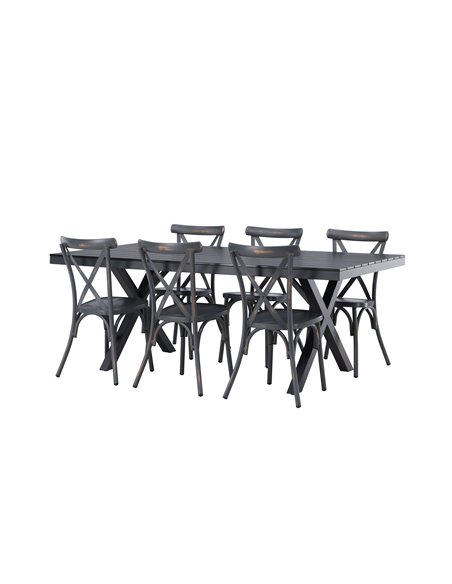 Matgrupp Garcia med Tablas matstolar, 200 × 100 cm