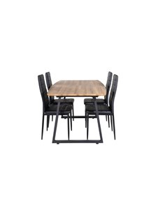Matgrupp Inca med Slim matstolar, 160 × 85 cm
