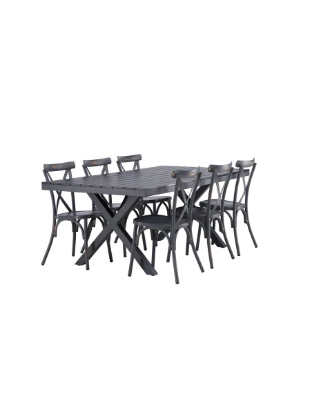 Matgrupp Garcia med Tablas matstolar, 200 × 100 cm