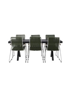Matgrupp Garcia med Bois matstolar, 200 × 100 cm