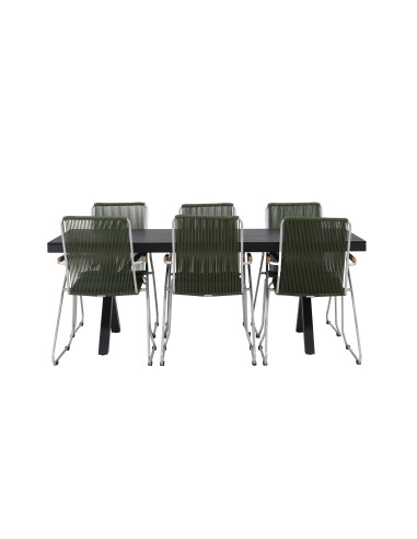 Matgrupp Garcia med Bois matstolar, 200 × 100 cm