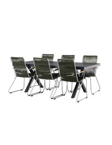 Matgrupp Garcia med Bois matstolar, 200 × 100 cm