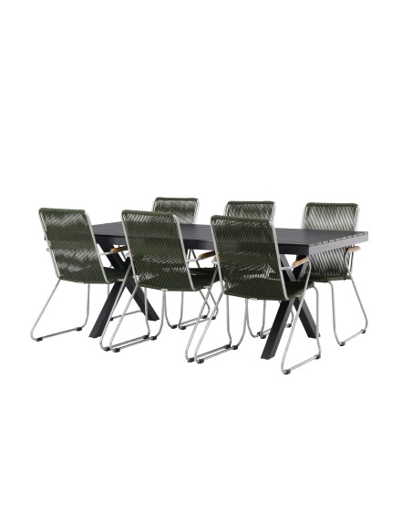 Matgrupp Garcia med Bois matstolar, 200 × 100 cm